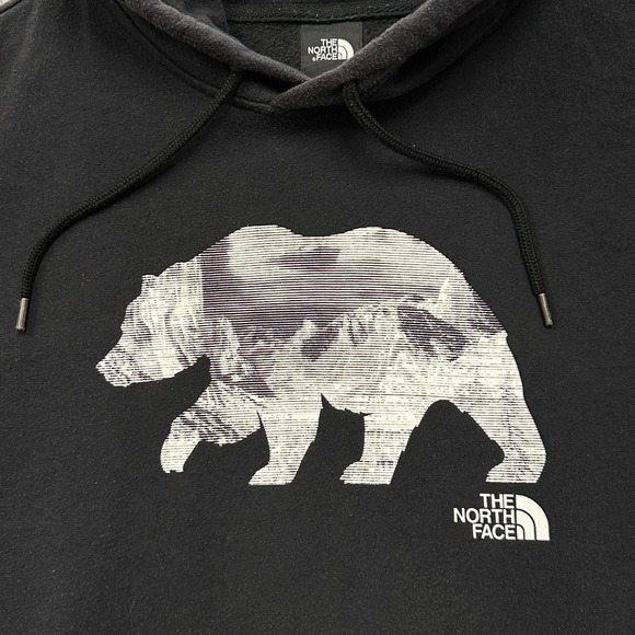 The North Face Hoodie Mens XL Black California Grizzly Bear Graphic Sweatshirt - Picture 4 of 12